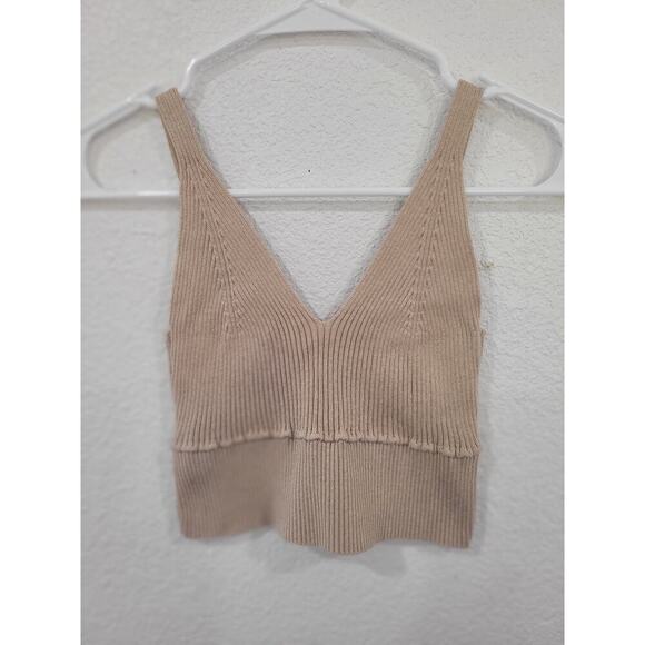 Beneliza Cream Ribbed Knit Crop Top Women's‎ Size Medium #11 - Picture 1 of 4